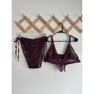 Mentionables LACE & MESH BRALETTE x LACY SIDE TIE PANTY